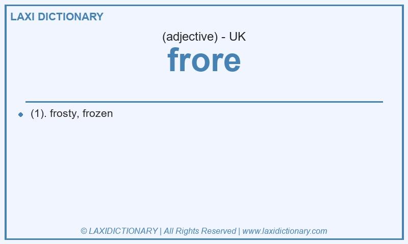 Definition frore in British English