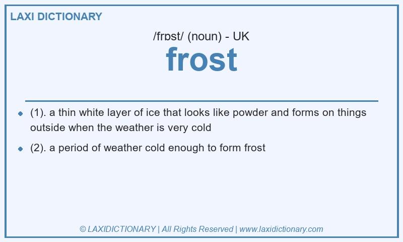Definition frost in British English