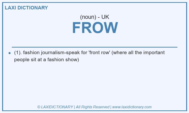 Definition FROW in British English