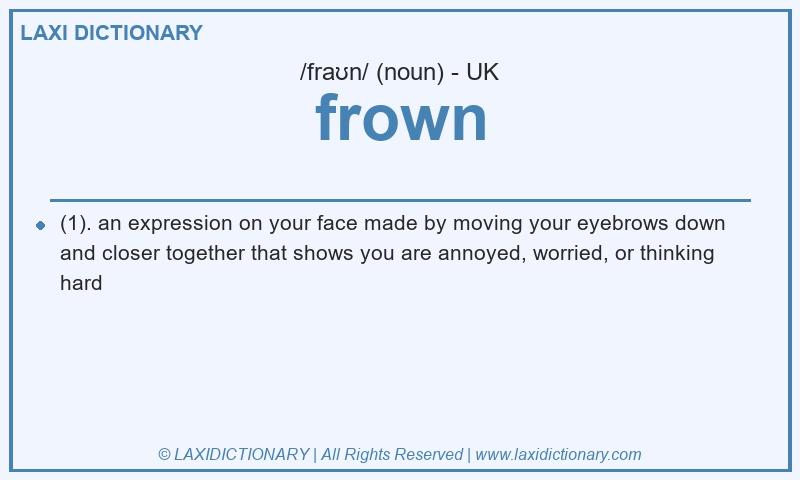 Definition frown in British English