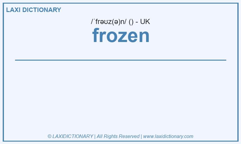 Definition frozen in British English