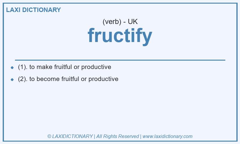 Definition fructify in British English