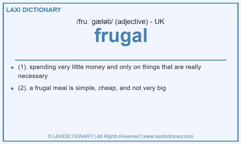 Definition frugal in British English