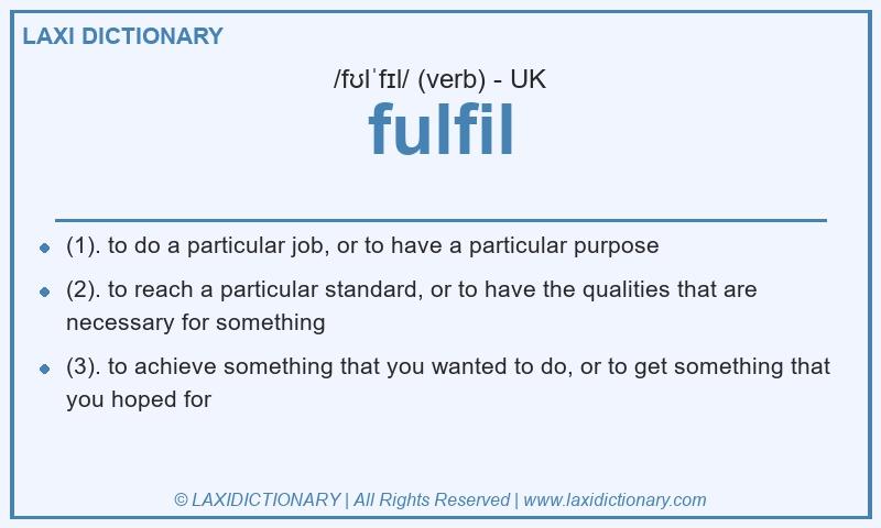 Definition fulfil in British English