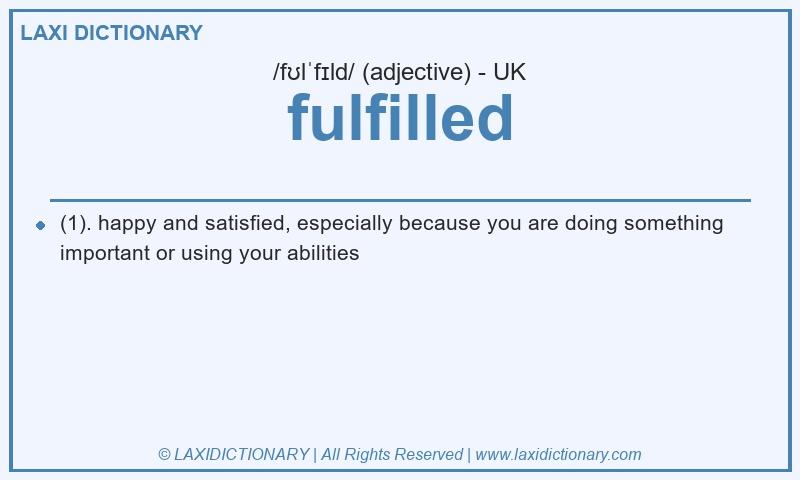 Definition fulfilled in British English