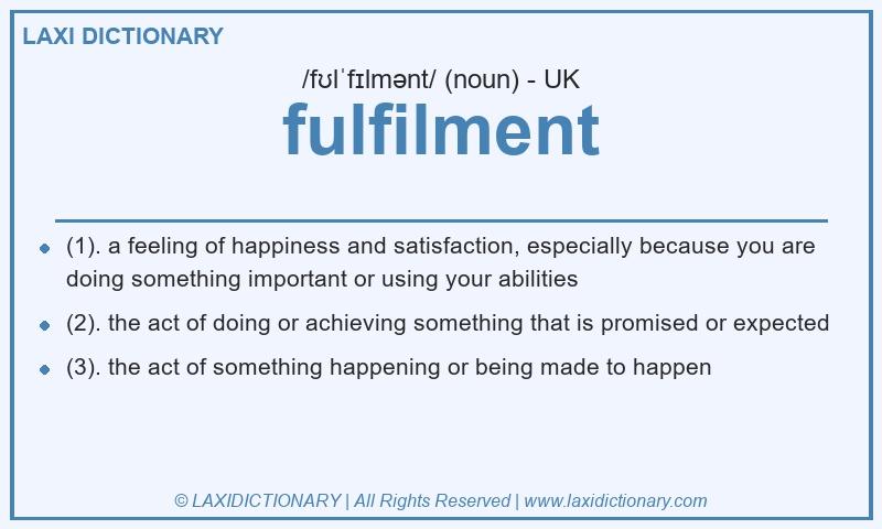 Definition fulfilment in British English