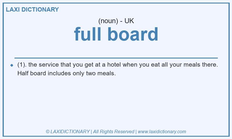 Definition full board in British English