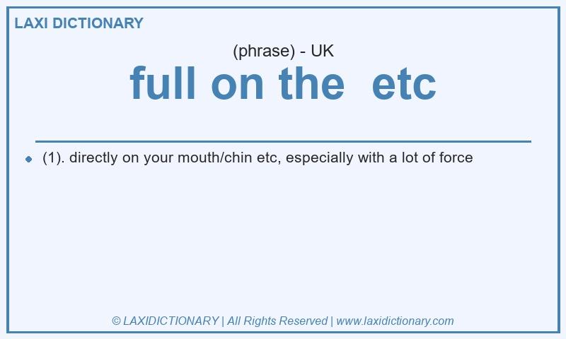 Definition full on the  etc in British English