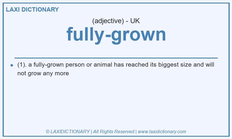 Definition fully-grown in British English