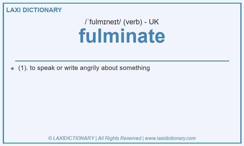 Definition fulminate in British English