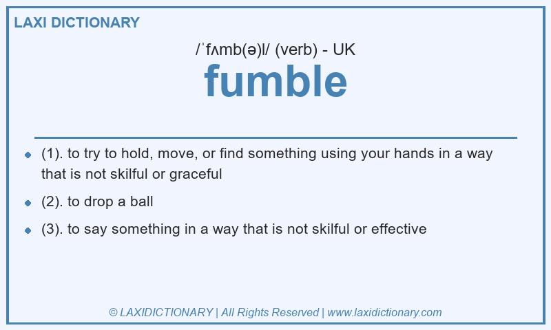 Definition fumble in British English
