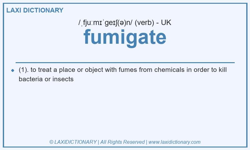 Definition fumigate in British English