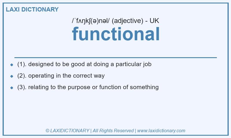 Definition functional in British English