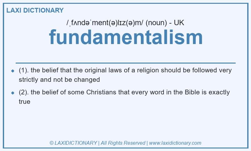 Definition fundamentalism in British English