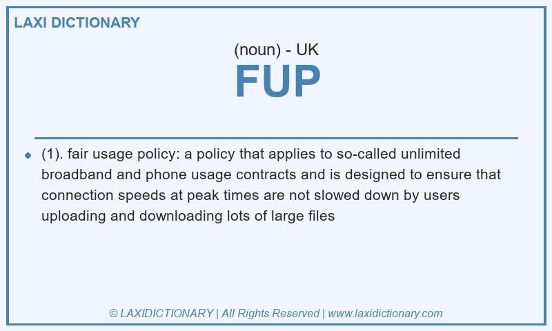 Definition FUP in British English