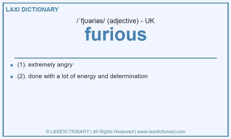 Definition furious in British English