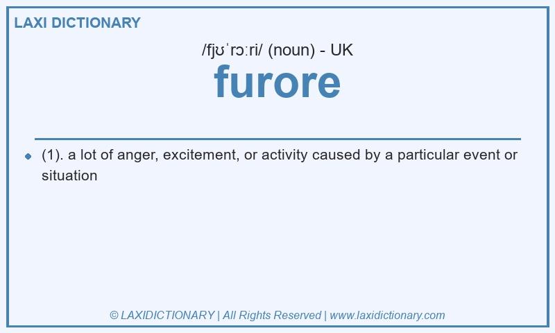 Definition furore in British English