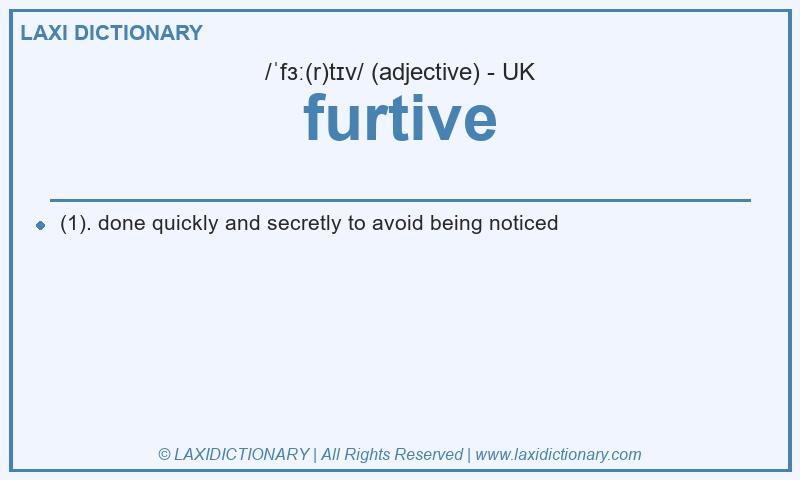 Definition furtive in British English