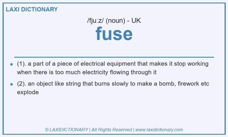 Definition fuse in British English
