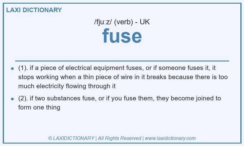 Definition fuse in British English