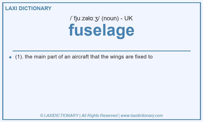Definition fuselage in British English
