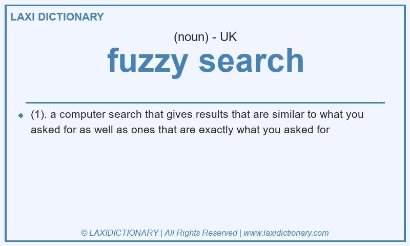Definition fuzzy search in British English