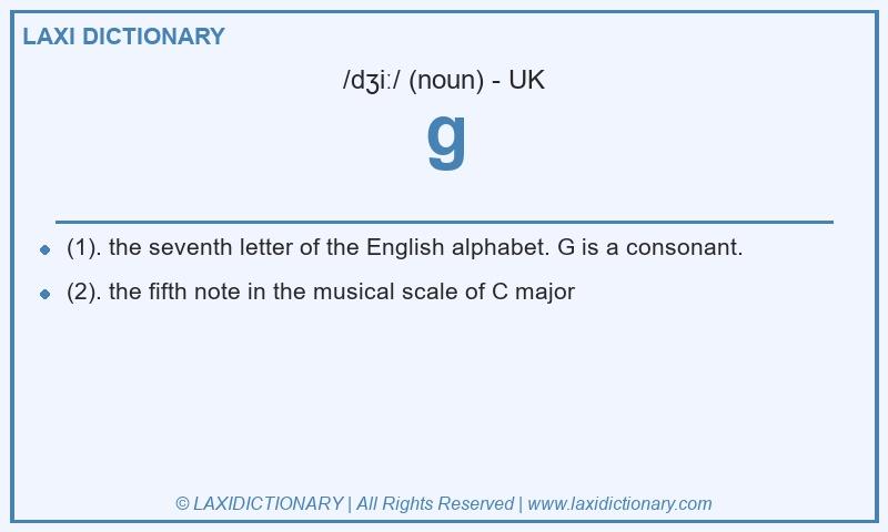 Definition g in British English