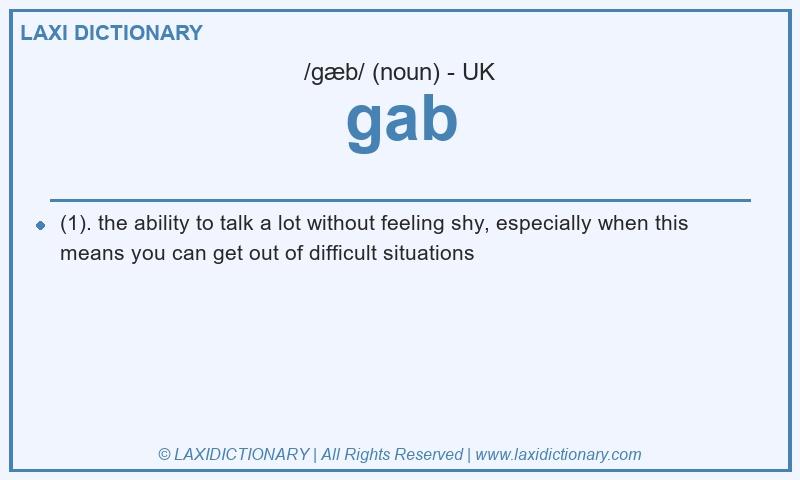 Definition gab in British English