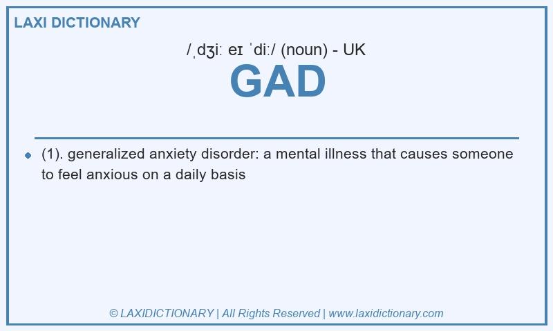 Definition GAD in British English