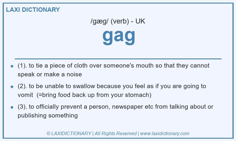 Definition gag in British English