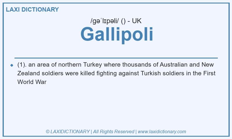 Definition Gallipoli in British English