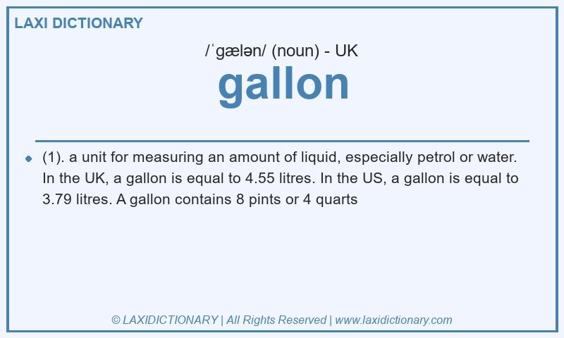 Definition gallon in British English