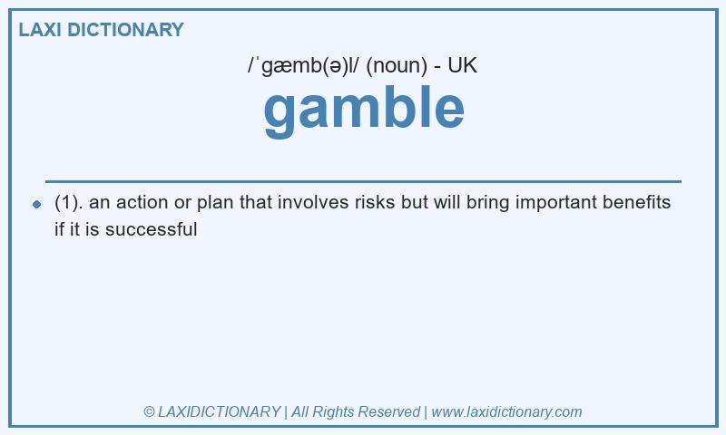 Definition gamble in British English