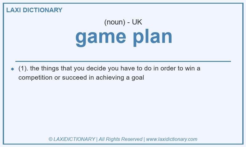 Definition game plan in British English