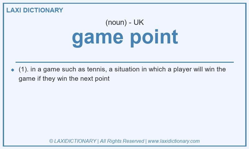 Definition game point in British English