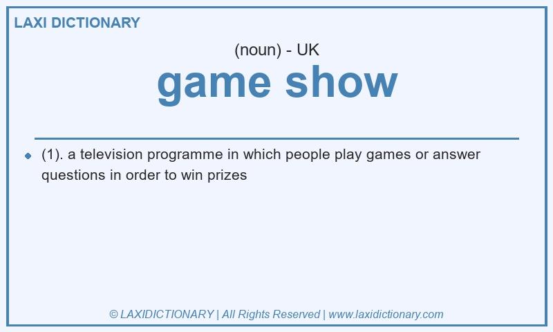 Definition game show in British English