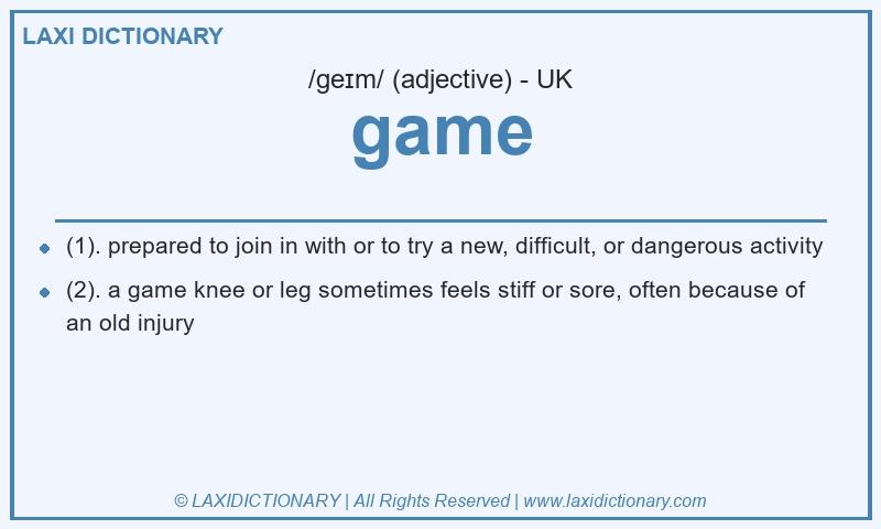 Definition game in British English