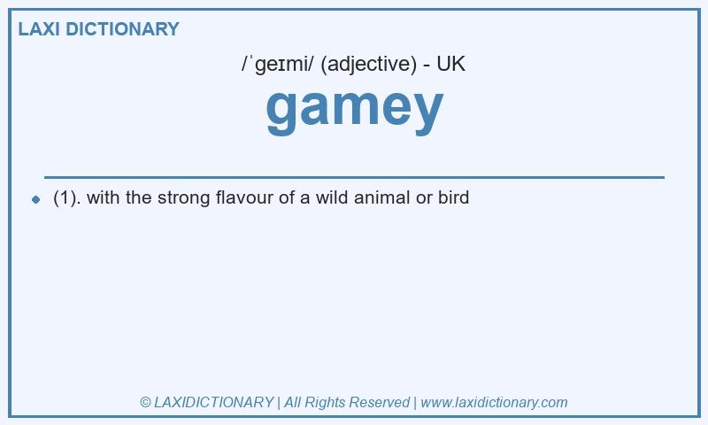 Definition gamey in British English