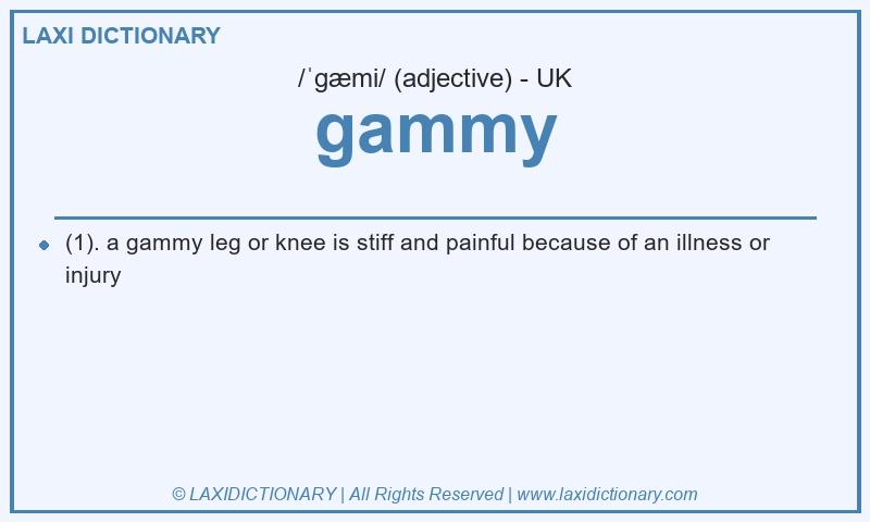 Definition gammy in British English