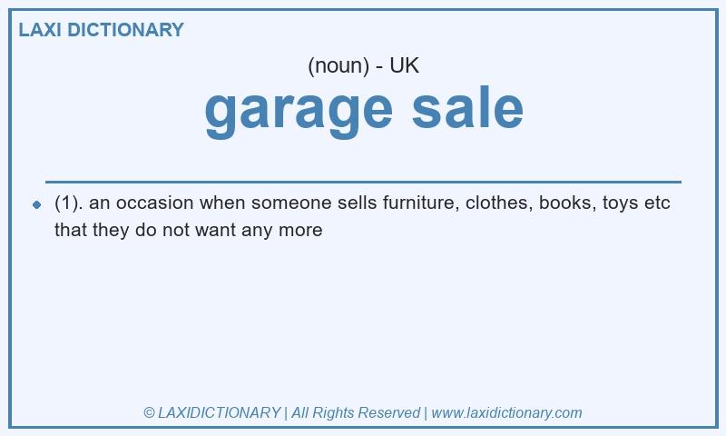 Definition garage sale in British English