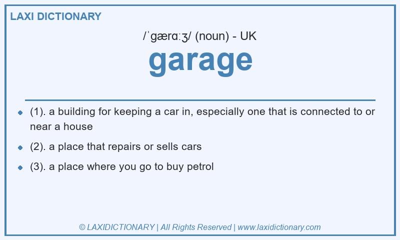 Definition garage in British English
