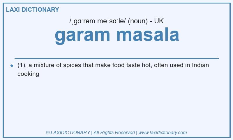 Definition garam masala in British English