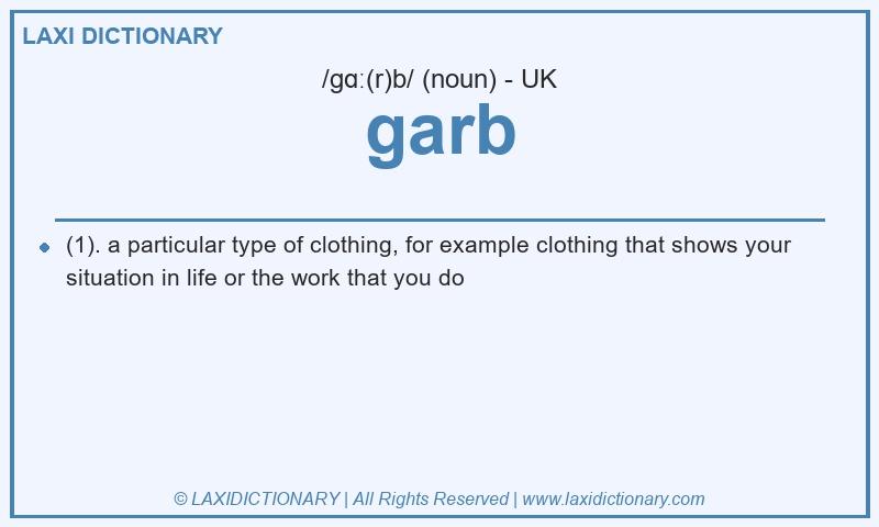 Definition garb in British English