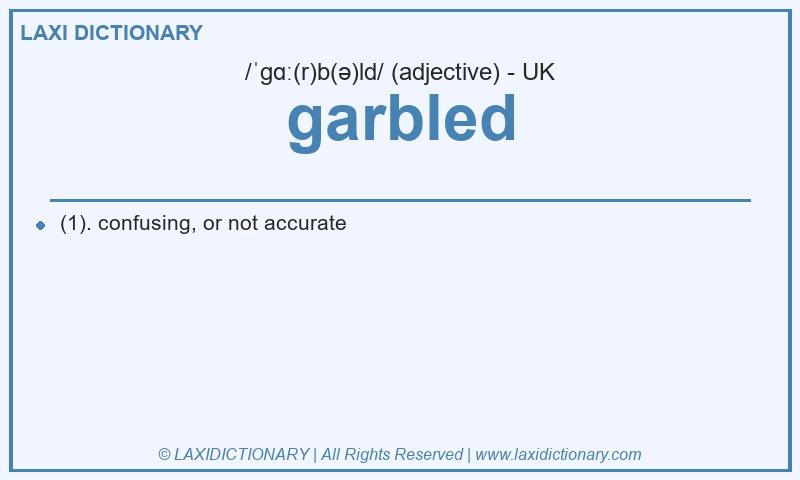 Definition garbled in British English