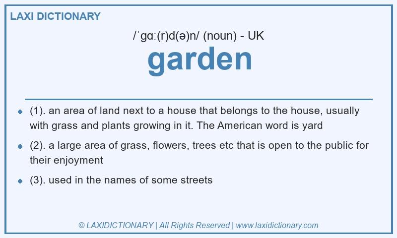 Definition garden in British English