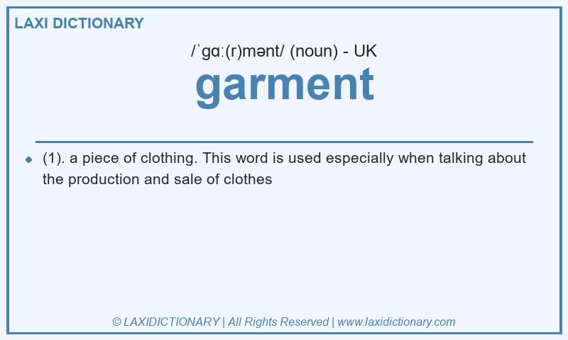 Definition garment in British English