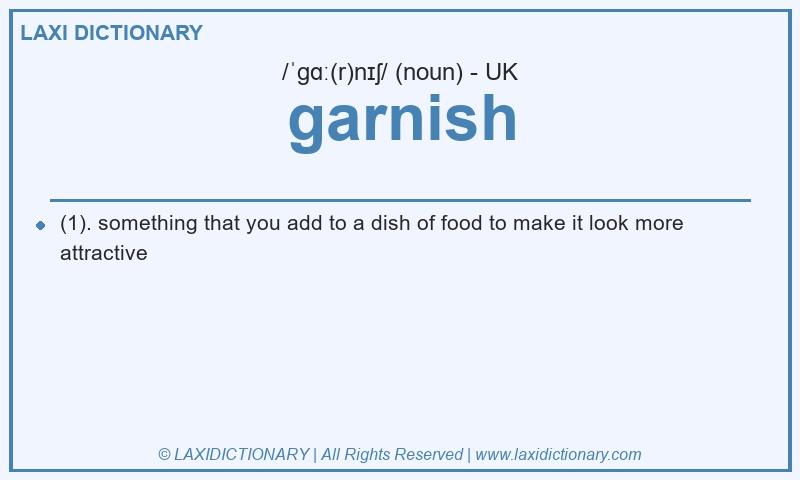 Definition garnish in British English