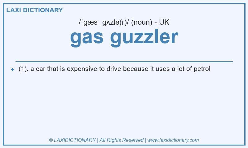 Definition gas guzzler in British English