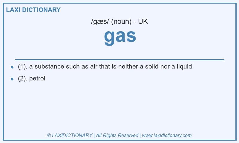 Definition gas in British English
