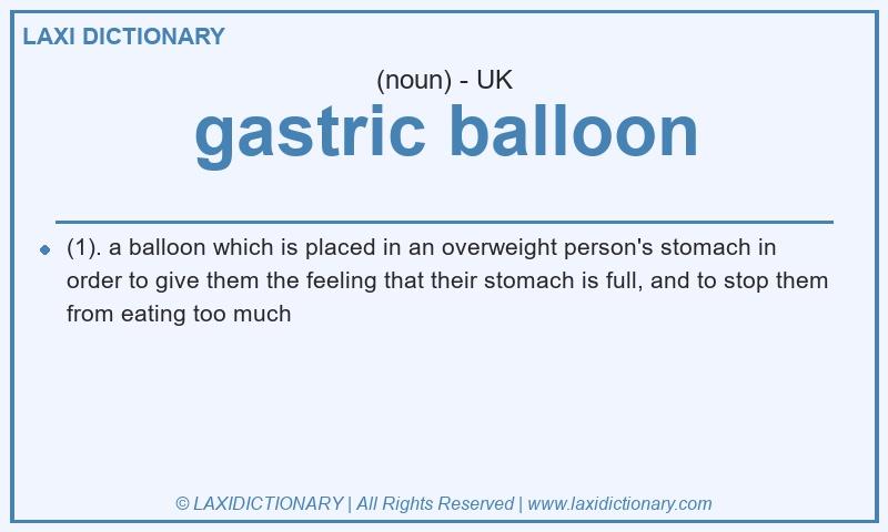 Definition gastric balloon in British English